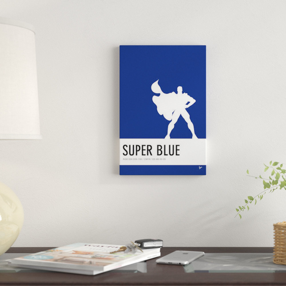 East Urban Home Minimal Colorcode Poster 'Superman' Print on Canvas ...